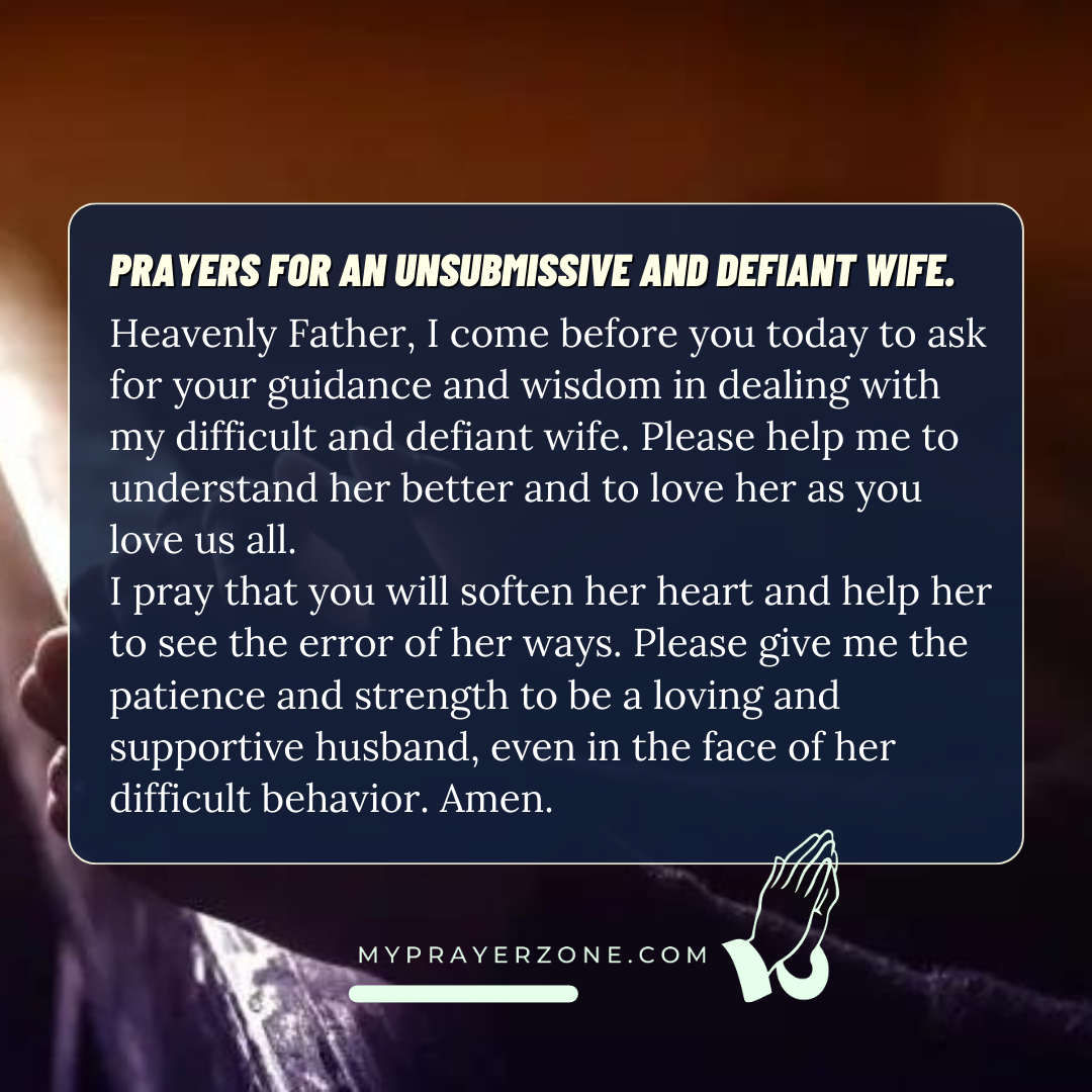 PRAYERS FOR AN UNSUBMISSIVE DEFIANT WIFE